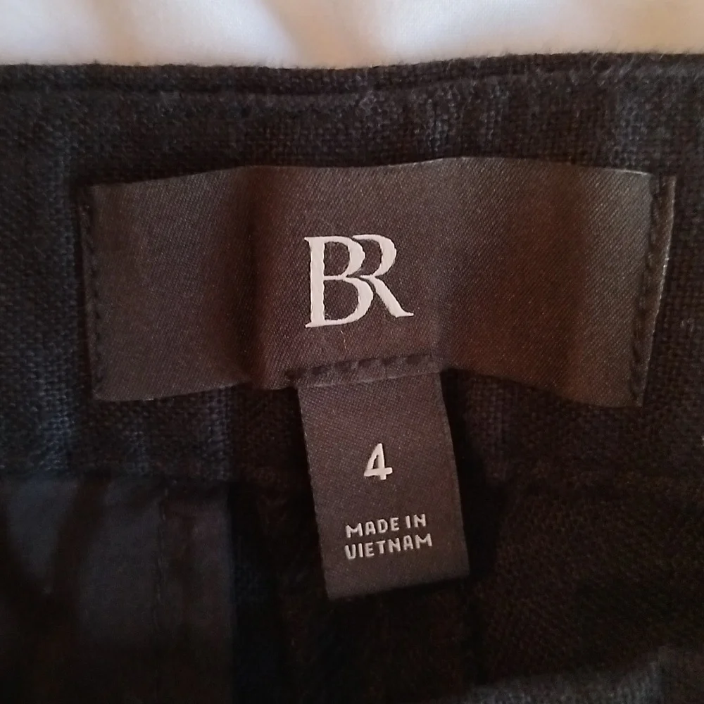 Banana Republic Black Cropped Linen Pants - 2